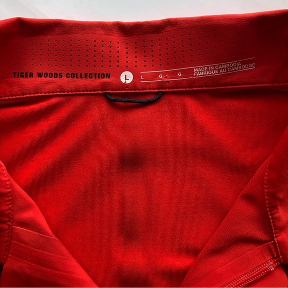 NIKE Dri Fit Tiger Woods Collection Polo Men’s Size Large 1/4 Zip Red - Picture 3 of 9